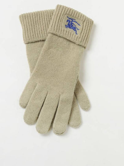 Embroidered Cashmere Gloves Green - BURBERRY - BALAAN 2