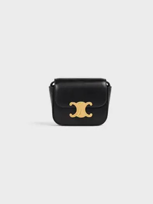 Triomphe Small Shiny Calfskin Cross Bag Black - CELINE - BALAAN 2