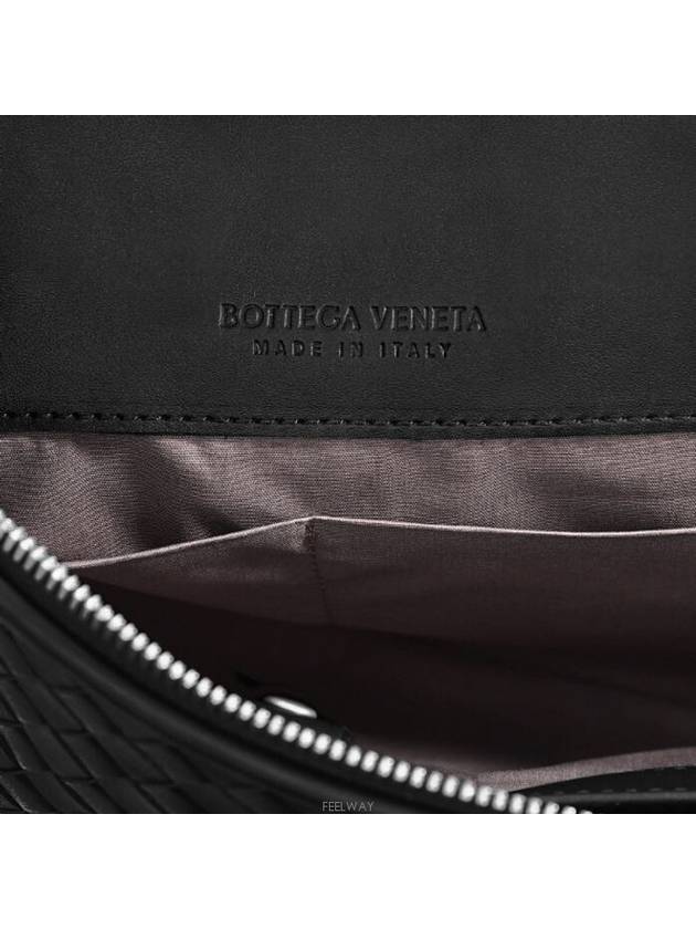 Intrecciato Weaving Zipper Clutch Bag Black - BOTTEGA VENETA - BALAAN 5