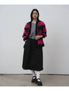 Gingham big check wool half coat pink - THE GREEN LAB - BALAAN 4