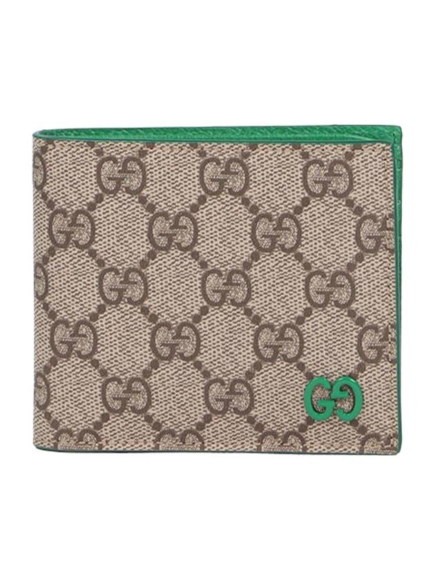 Logo GG Supreme Canvas Half Wallet Beige Ebony Supreme - GUCCI - BALAAN 2