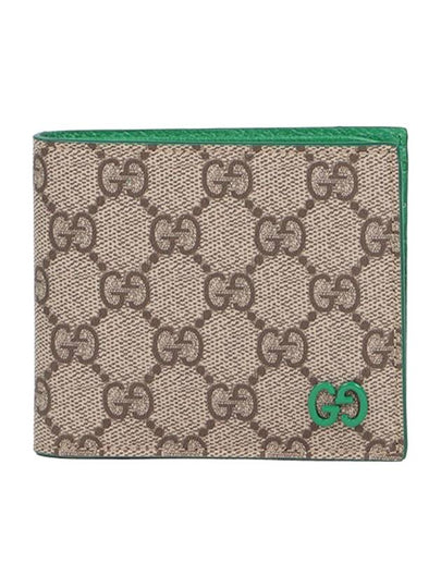 Logo GG Supreme Canvas Half Wallet Beige Ebony Supreme - GUCCI - BALAAN 2