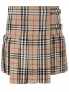 Vintage Check Wool Kilt pleated skirt Archive Beige - BURBERRY - BALAAN 2