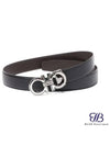 Men's Double Gancini Reversible Belt Black - SALVATORE FERRAGAMO - BALAAN 2