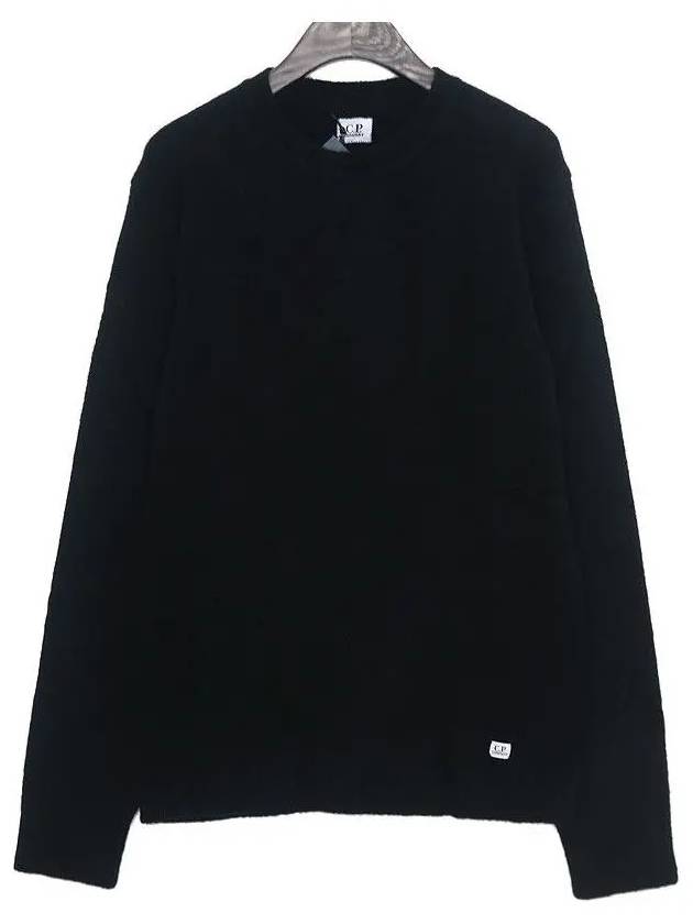 12Th Anniversary Mini Logo Patch Knit Top Black - CP COMPANY - BALAAN 3