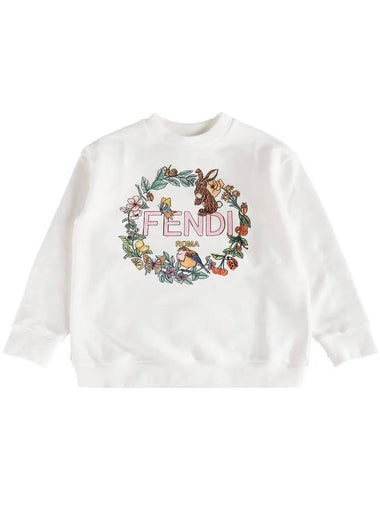 Kids Logo Printing Sweatshirt White - FENDI - BALAAN 1