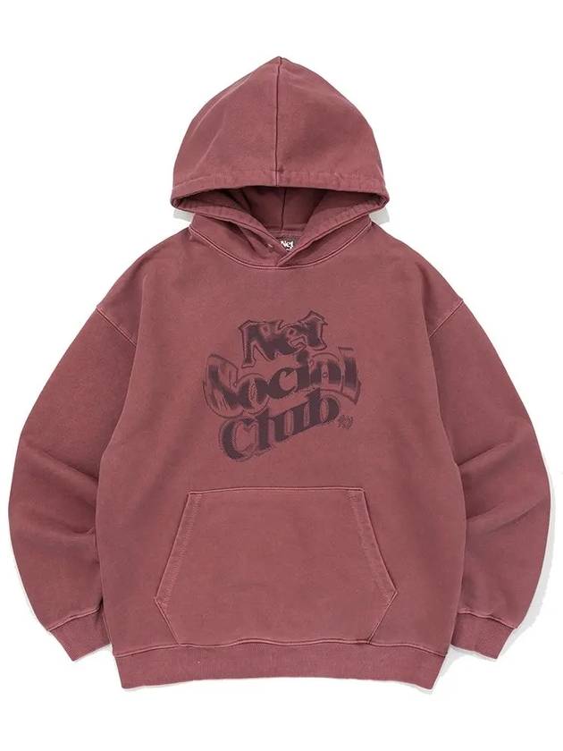 TWIST LOGO PIGMENT HOOD BURGUNDY - NET SOCIAL CLUB - BALAAN 3