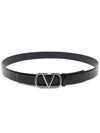 Buckle Leather Belt Black - VALENTINO - BALAAN 4