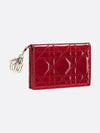 Lady Cannage Patent Calfskin Flap Card Wallet Red - DIOR - BALAAN 3