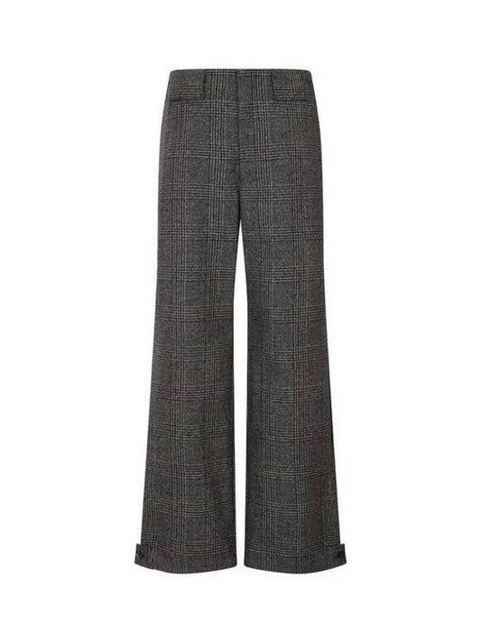 Minho PICK Men s Button Hem Check Pattern Wool Pants Charcoal 271179 - EMPORIO ARMANI - BALAAN 1