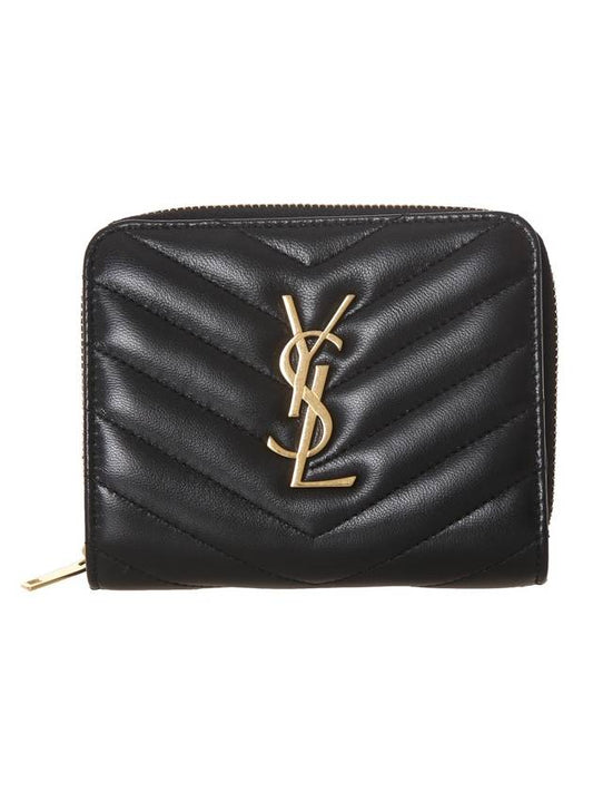 Cassandra Quilting Around Half Wallet Black - SAINT LAURENT - BALAAN 2