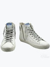 Men's Francie Silver Leather Star High Top Sneakers White - GOLDEN GOOSE - BALAAN 2