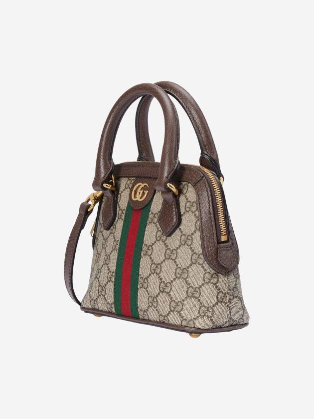 GG Supreme Web Band Leather Tote Bag Beige - GUCCI - BALAAN 3