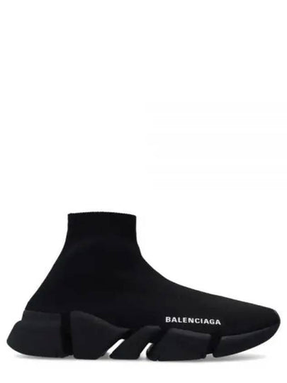 Women's Speed 2 0 Recycled Knit High Top Sneakers Black - BALENCIAGA - BALAAN 2