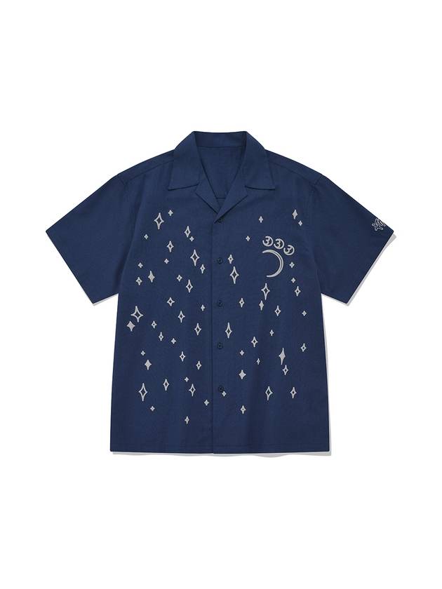 Nightsky Print ShirtNavy Unisex graphic short sleeve shirt navy - PHOS333 - BALAAN 2