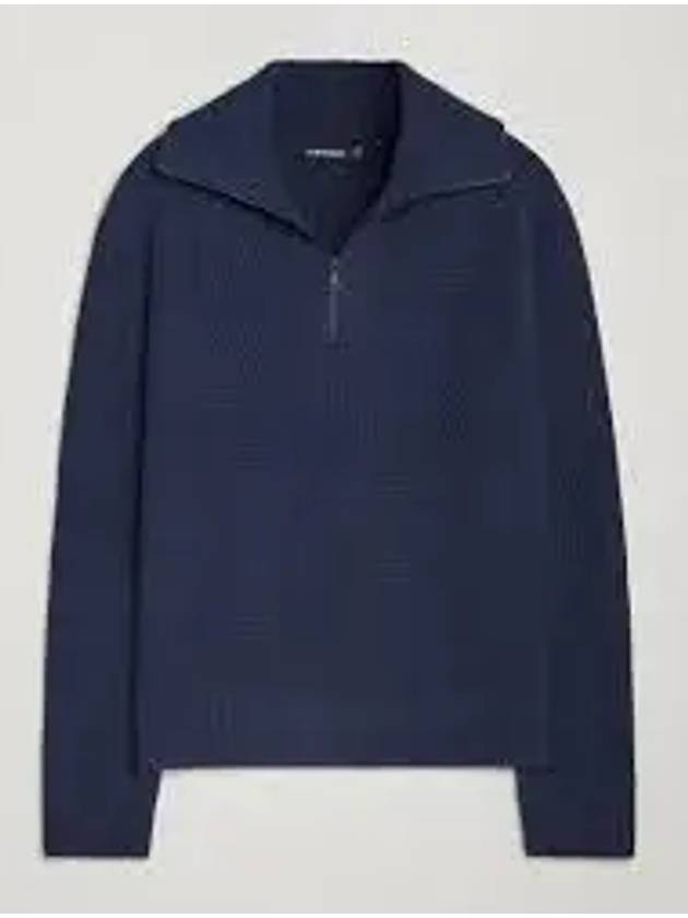 Men's Wilmer Quarter Zip-Up Knit Top Navy - J.LINDEBERG - BALAAN 2