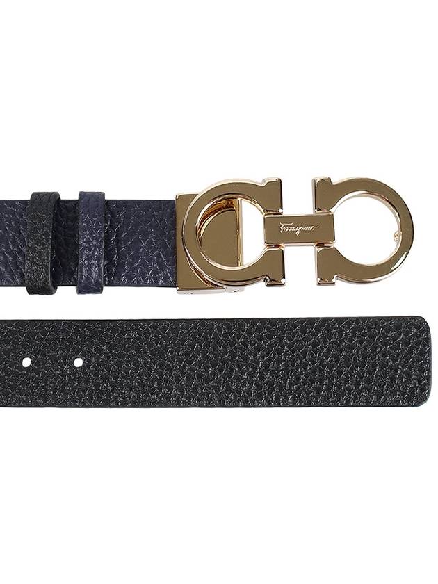 Reversible Gancini Belt Black - SALVATORE FERRAGAMO - BALAAN.