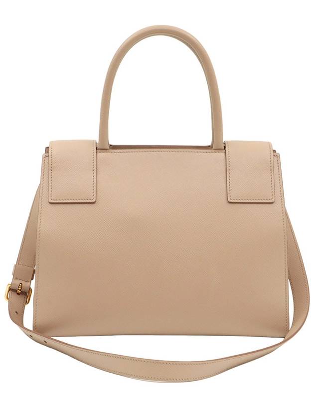 Beige Saffiano Leather City Lettering Logo Top Handle 2WAY 1BA120 - PRADA - BALAAN 3