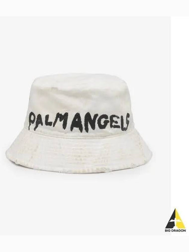 Seasonal Logo Bucket Hat White PMLA026S23FAB0036110 - PALM ANGELS - BALAAN 1