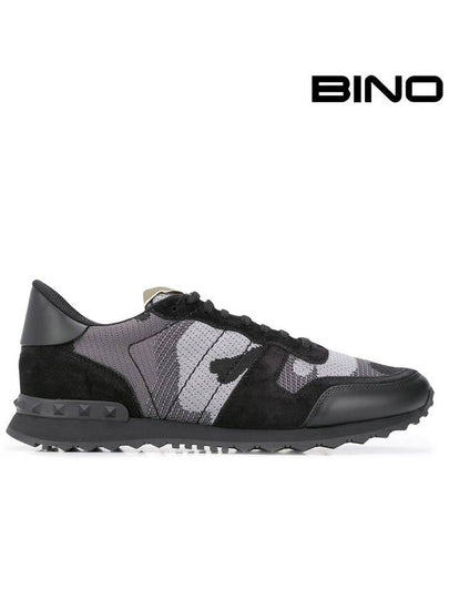 Rock Runner Camouflage Low Top Sneakers Black - VALENTINO - BALAAN 2