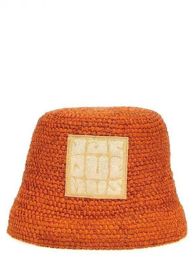 Jacquemus FICIU logo patch raffia bucket hat - JACQUEMUS - BALAAN 1