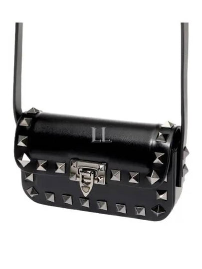 Rockstud Mini Leather Shoulder Bag Black - VALENTINO - BALAAN 2