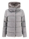 Satin & Lady Faux Fur Hooded Padding Grey - HERNO - BALAAN 2