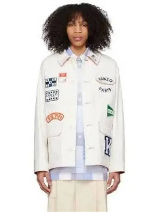 Women's Sailor Workwear Cotton Jacket White - KENZO - BALAAN 2