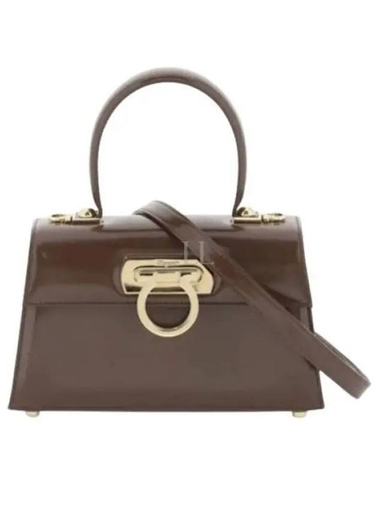 Women's Iconic Top Handle Cross Bag Cocoa - SALVATORE FERRAGAMO - BALAAN 2