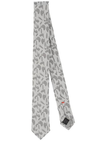 gray camouflage slim tie - JIL SANDER - BALAAN 1