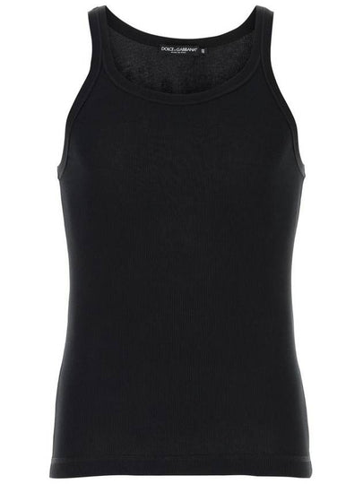 Ribbed Knit Tank Sleeveless Black - DOLCE&GABBANA - BALAAN 2