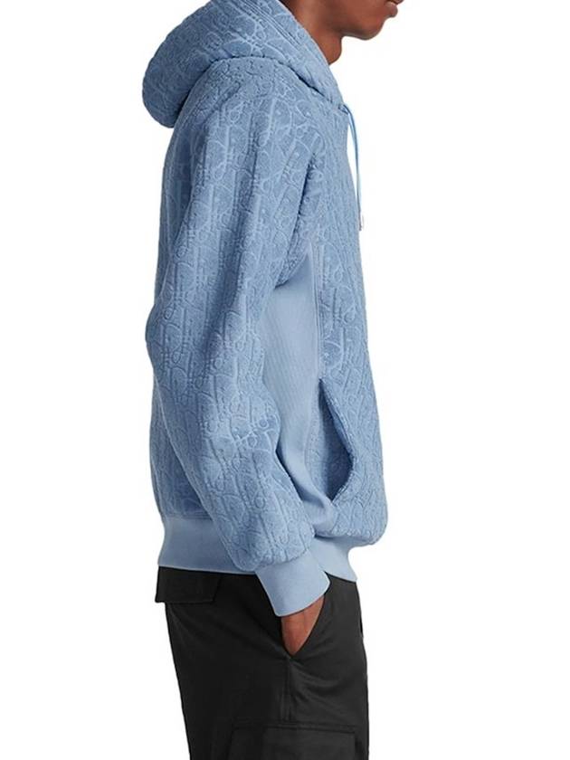 Oblique Relaxed Fit Terry Cotton Jacquard Hoodie Blue - DIOR - BALAAN 5