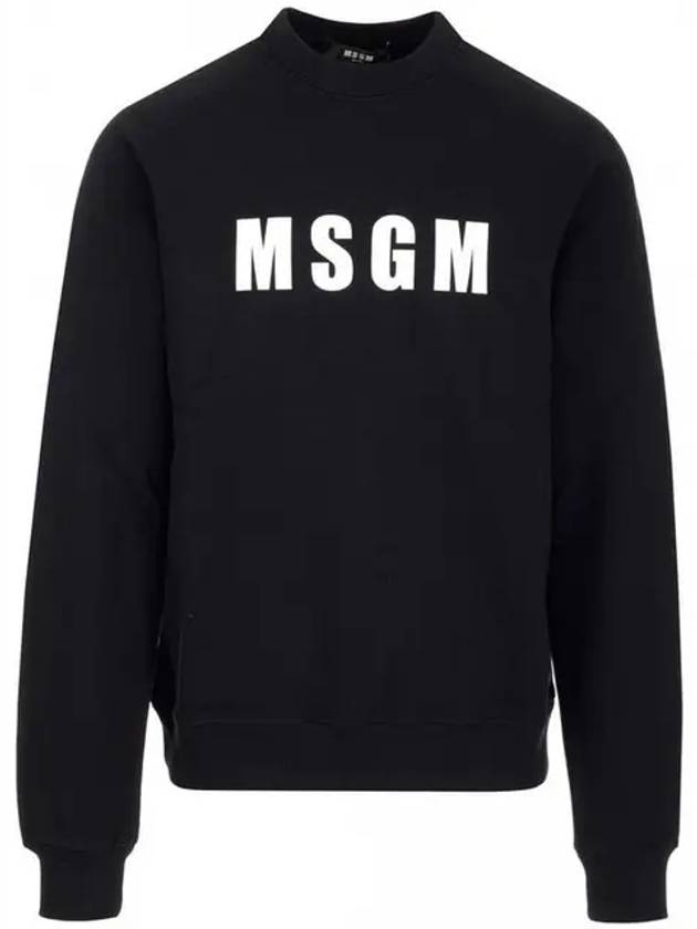 Men's Embossed Logo Sweatshirt Black - MSGM - BALAAN.