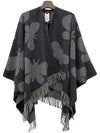 Weekend PACE Jacquard Wool Cape Dark Gray 2425736024600 005 - MAX MARA - BALAAN 2