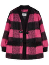 Gingham big check wool half coat pink - THE GREEN LAB - BALAAN 7