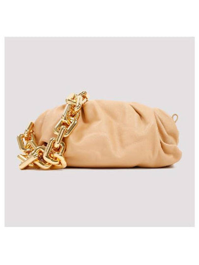 Gold Chain Leather Pouch Bag Beige - BOTTEGA VENETA - BALAAN 2