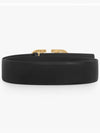 V Logo Signature Buckle Leather Belt Black - VALENTINO - BALAAN 4