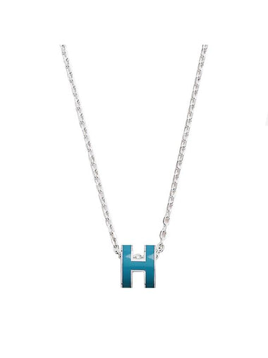 Mini Pop H Pendant Necklace Silver - HERMES - BALAAN 1