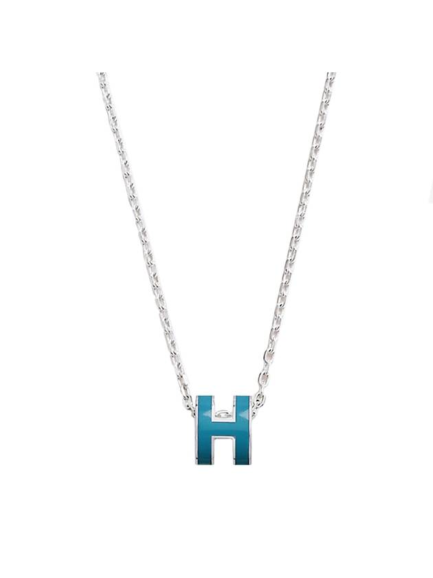 Mini Pop H Pendant Necklace Silver - HERMES - BALAAN 1