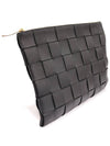 651409 Black Intrecciato Large Cassette Flat Pouch Clutch - BOTTEGA VENETA - BALAAN 2