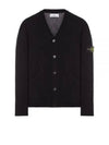 Wappen V Neck Cotton Knit Cardigan Black - STONE ISLAND - BALAAN 2