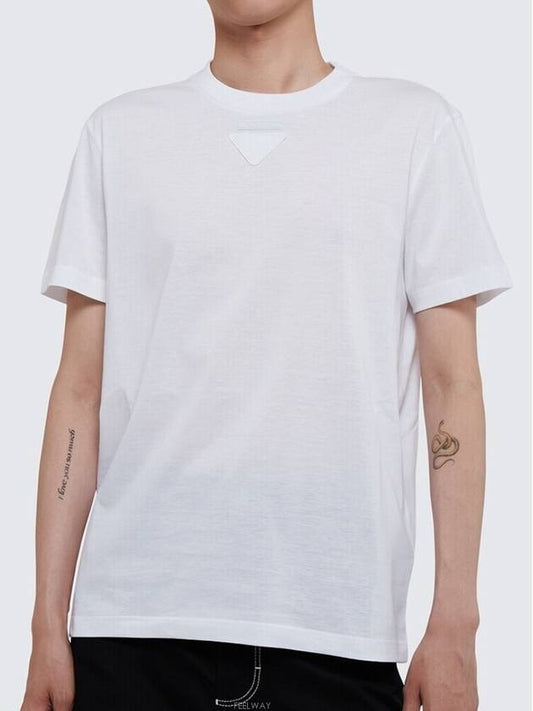 Patch Logo Cotton Short Sleeve T-Shirt White - PRADA - BALAAN 2