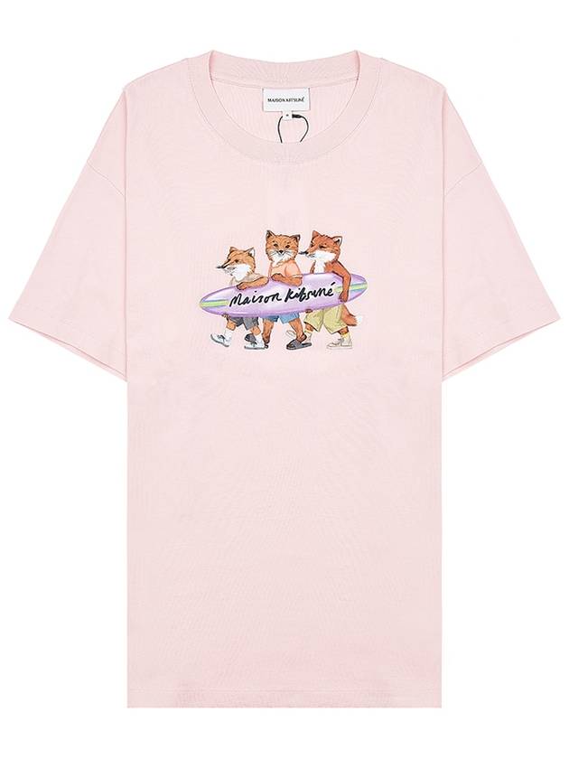 Surfing Foxes Short Sleeve T-shirt Milkshake - MAISON KITSUNE - BALAAN 8