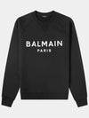 Men's Paris Logo Crew Neck Sweatshirt Black WH0JQ005 B151 EAB - BALMAIN - BALAAN 1