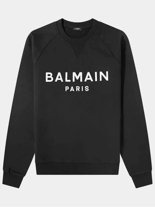 Men's Paris Logo Crew Neck Sweatshirt Black WH0JQ005 B151 EAB - BALMAIN - BALAAN 1