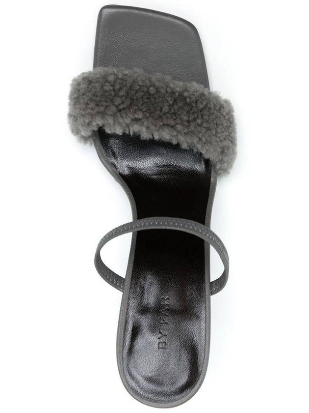 By Far Shearling Strap Open Toe Heels - BY FAR - BALAAN 4