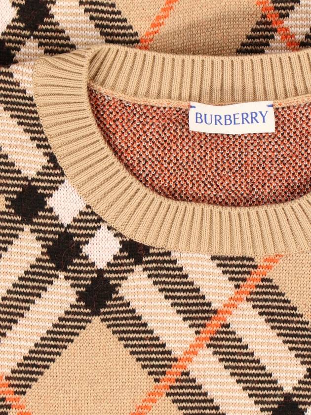 Vintage Check Intarsia Knit Top Beige - BURBERRY - BALAAN 5