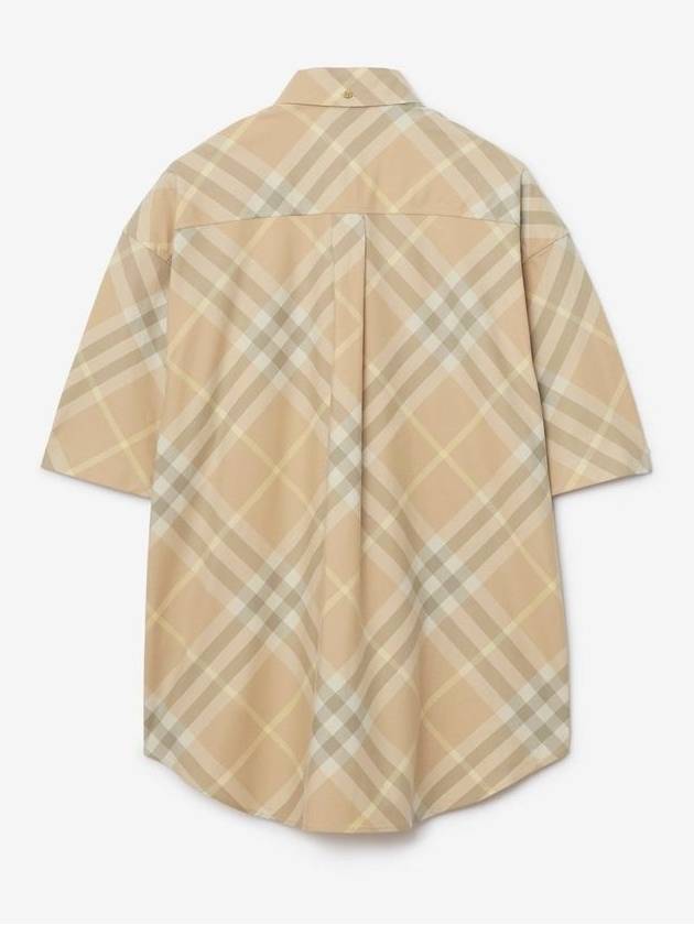 Check Short Sleeve Shirt Beige - BURBERRY - BALAAN 5