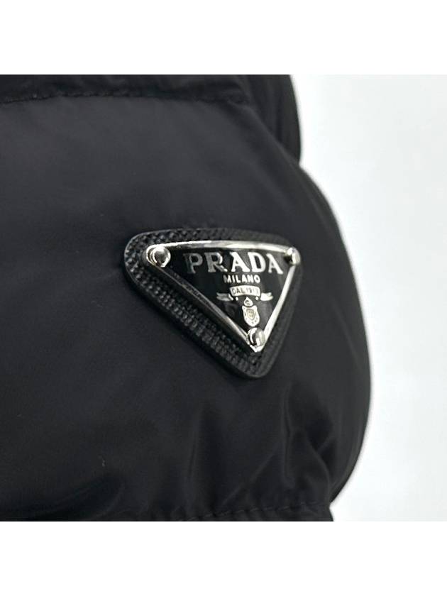 Triangular logo re nylon women s long padded jumper - PRADA - BALAAN 7