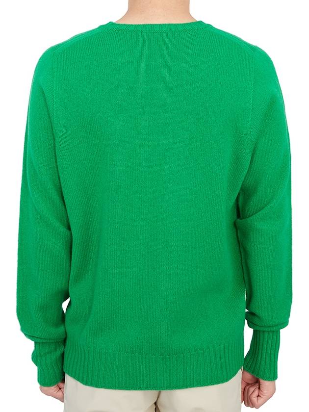 Crew Neck Lambswool Knit Top Green - DRUMOHR - BALAAN 5